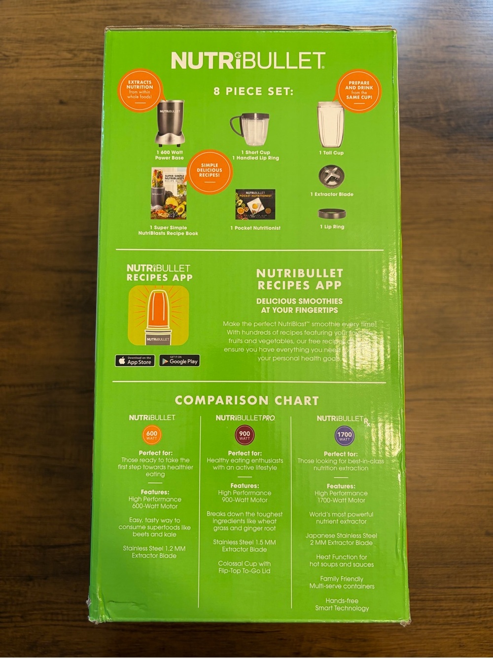 NIB Nutribullet 600W 8 Piece Set - Picture 2 of 4